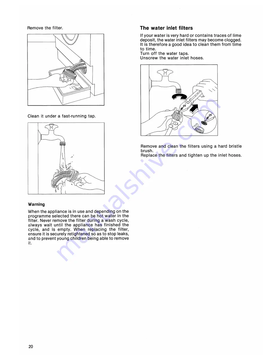 Electrolux EW 1232 W Installation And Instruction Manual Download Page 20