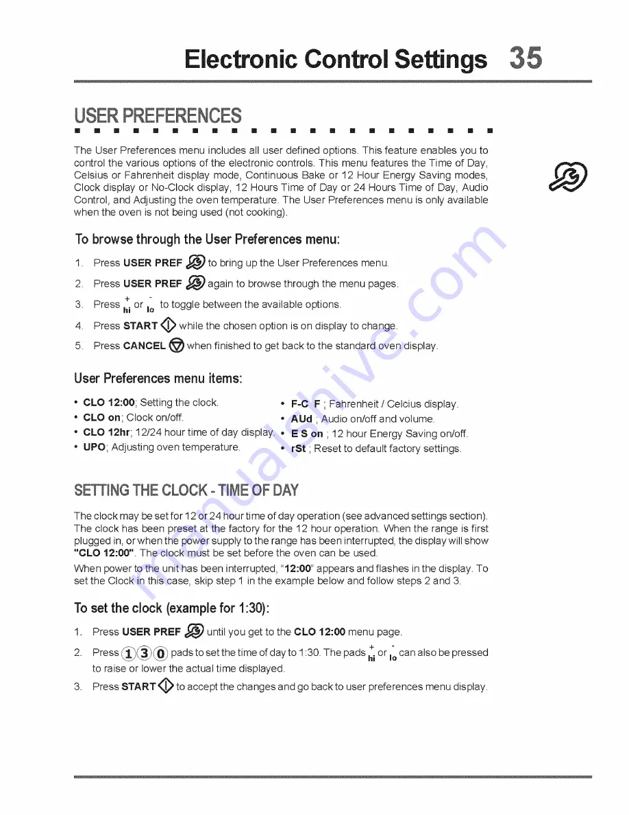 Electrolux EW30GS65GB5 Use & Care Manual Download Page 35