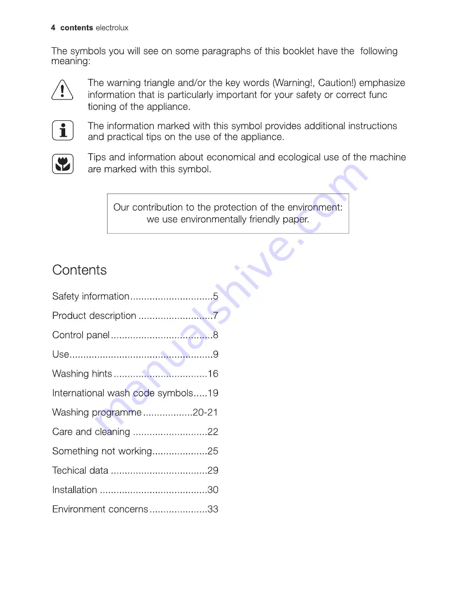 Electrolux EWF10841 User Manual Download Page 4