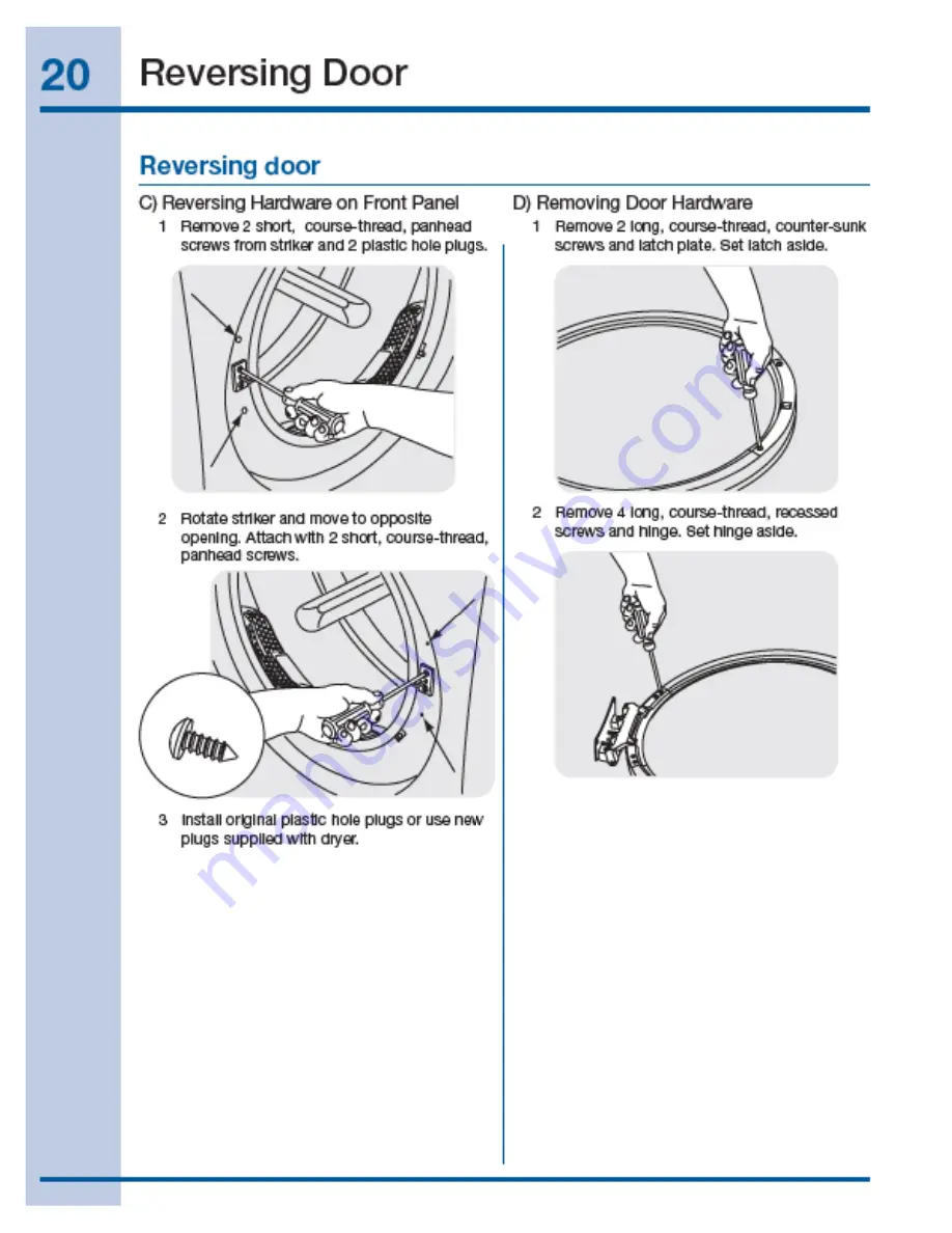 Electrolux EWGD65H Installation Instructions Manual Download Page 20