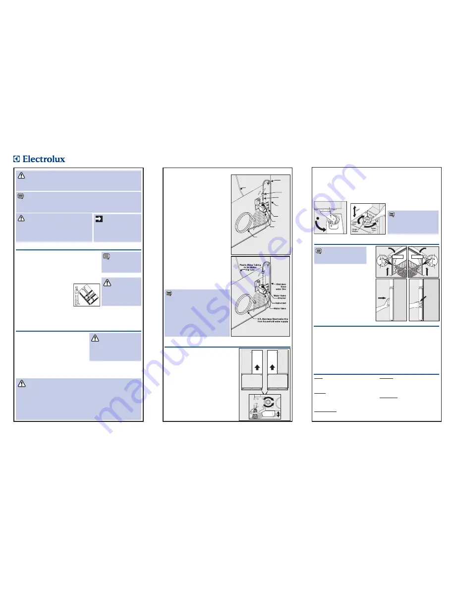 Electrolux French Door Bottom Freezer/Refrigerator Installation Manual Download Page 1