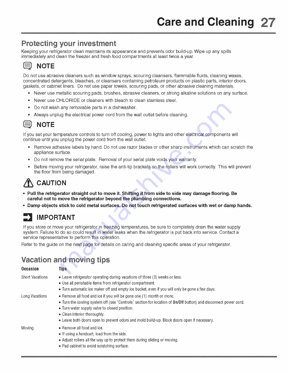 Electrolux ICON E23BC78IPS9 Use & Care Manual Download Page 27