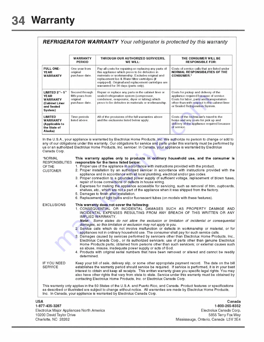 Electrolux ICON E23BC78IPS9 Use & Care Manual Download Page 170