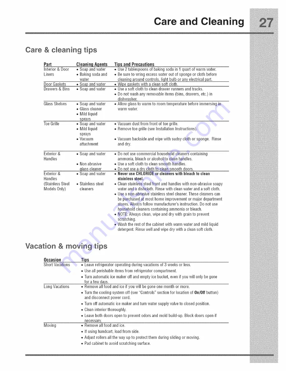 Electrolux Icon E23CS78HPS6 Use & Care Manual Download Page 27