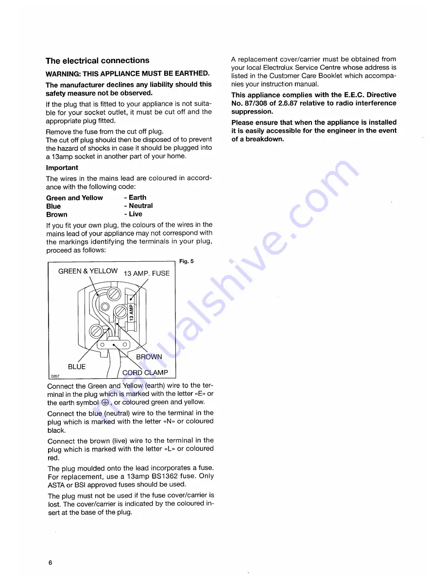 Electrolux INFO ER2121 S Instruction Booklet Download Page 6