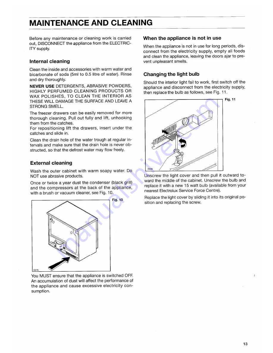 Electrolux INFO ER2121 S Instruction Booklet Download Page 13