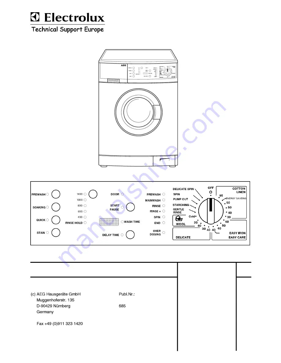 Electrolux LAVAMAT 70030 Скачать руководство пользователя страница 1