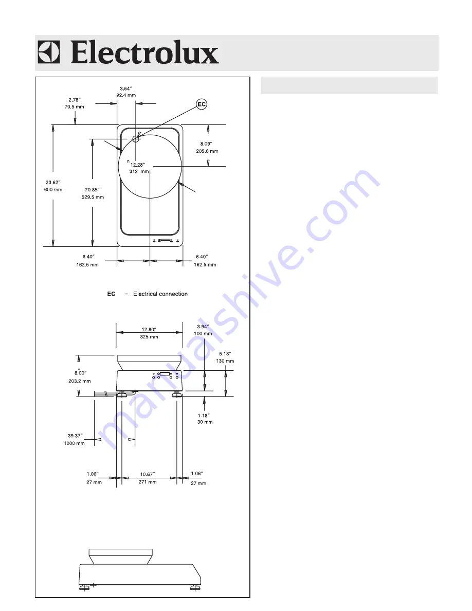 Electrolux Libero Line 601613 Specification Sheet Download Page 2