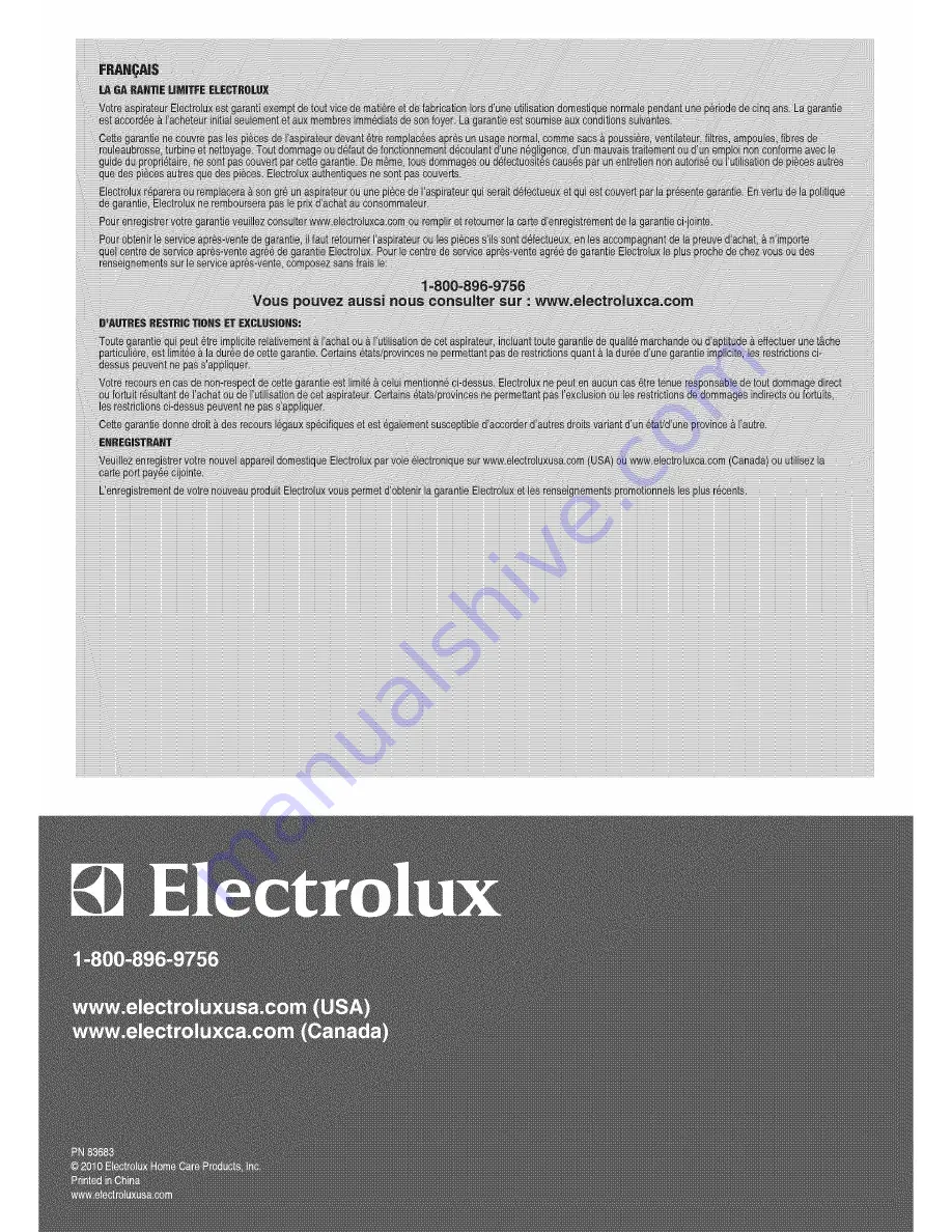 Electrolux Nimble Owner'S Manual Download Page 16