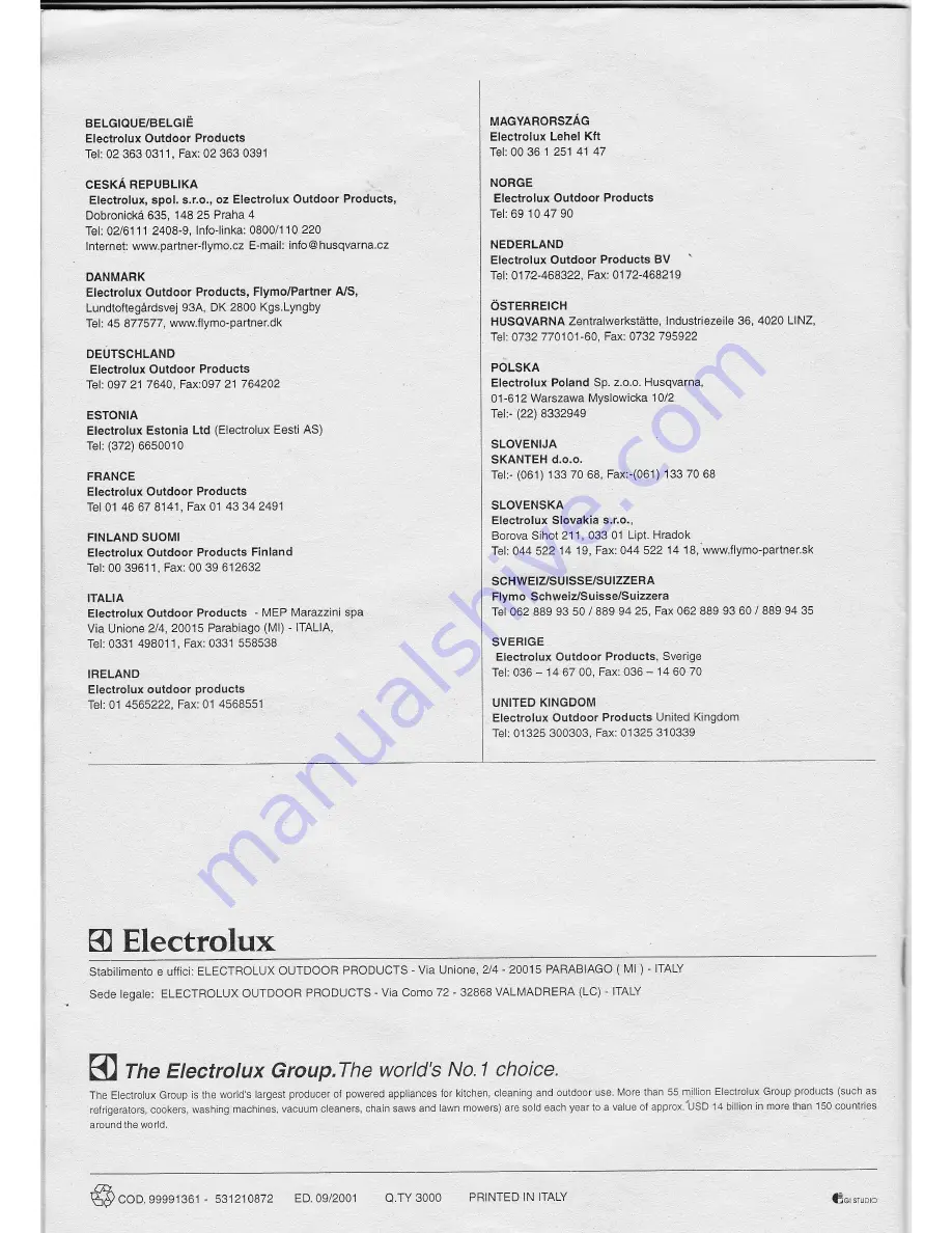 Electrolux Petrol Tiller Instruction Manual Download Page 8