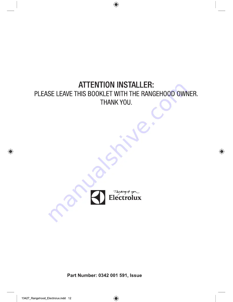 Electrolux REHR6 Series Operation Manual/Installation Instructions Download Page 12