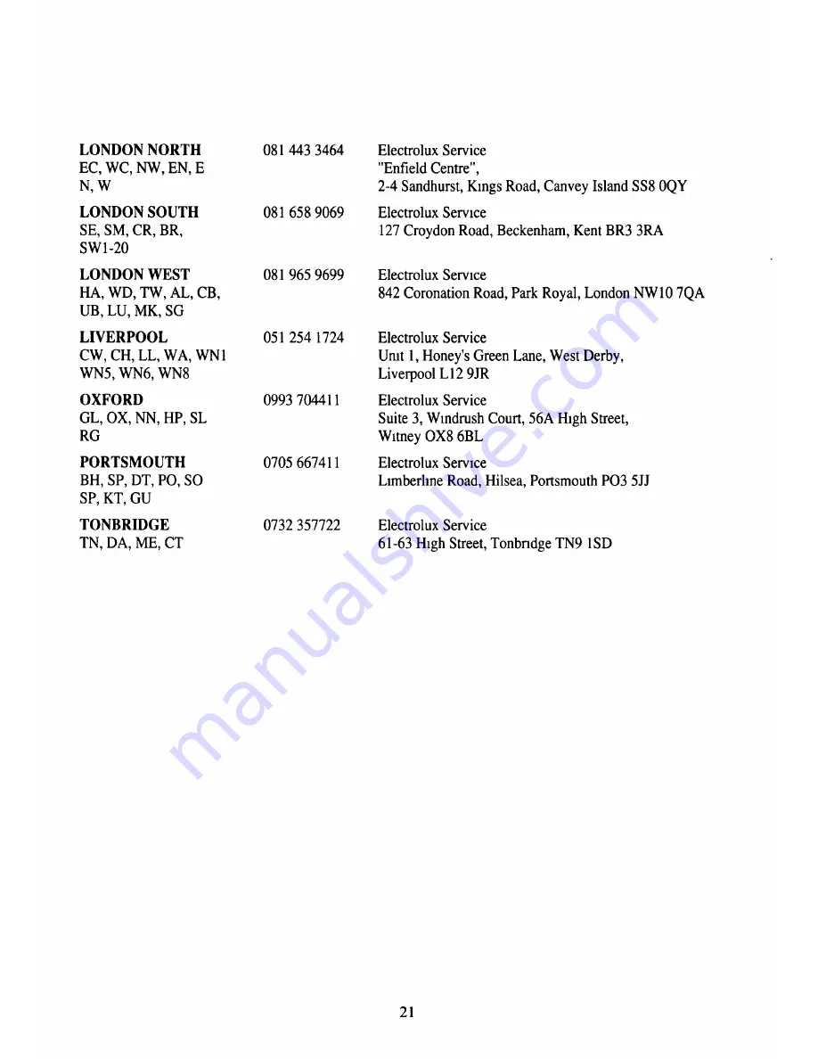 Electrolux RF 502 Instructions Manual Download Page 23