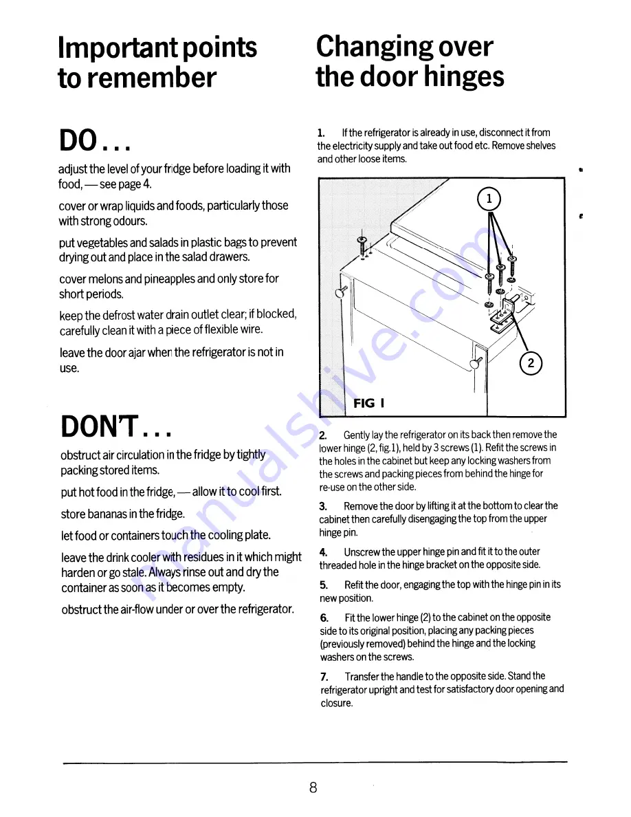 Electrolux RF616D User Handbook Manual Download Page 8