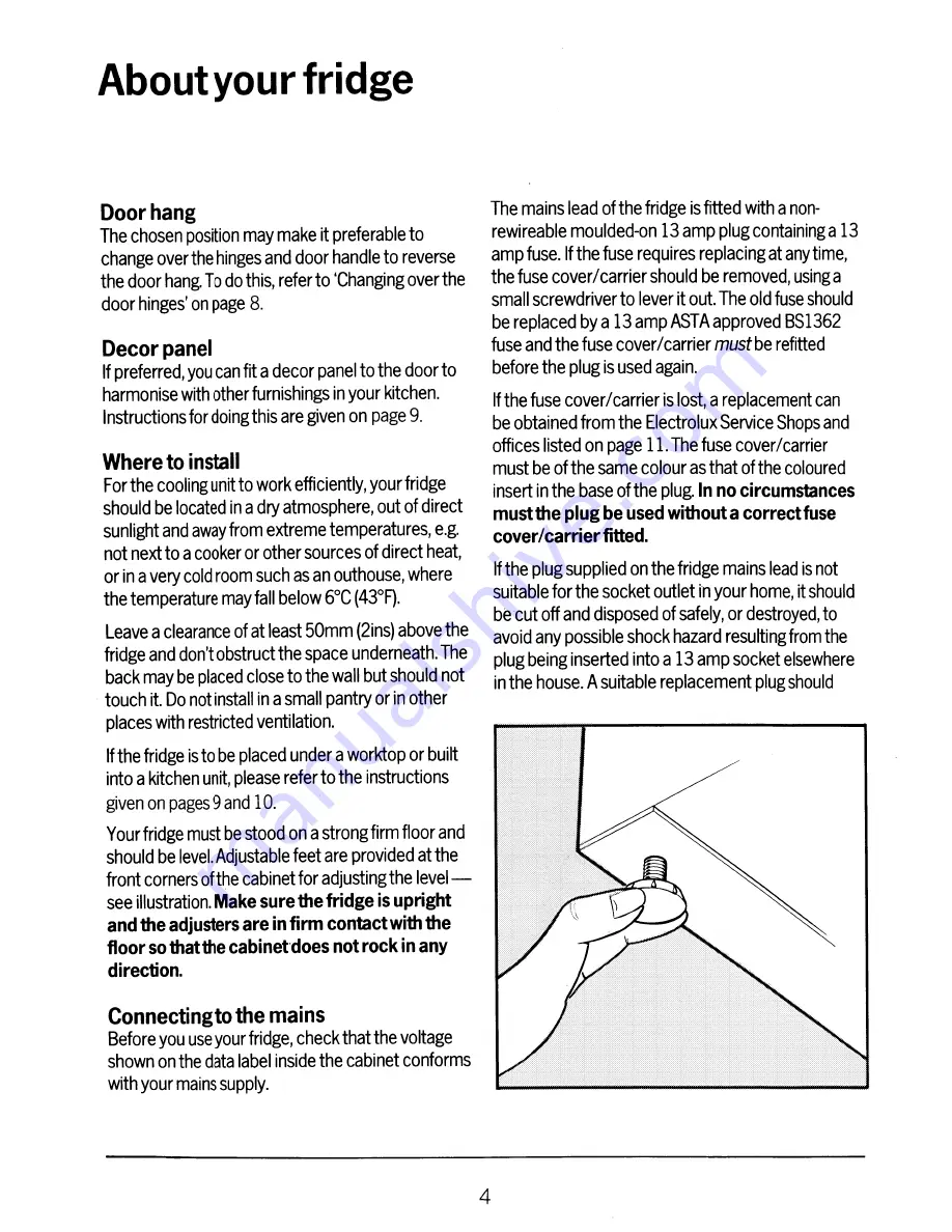 Electrolux RF617 User Handbook Manual Download Page 4