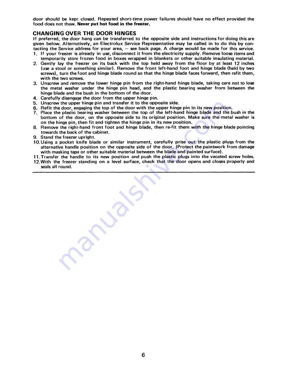 Electrolux TF431 Instructions For Installation And Use Manual Download Page 6