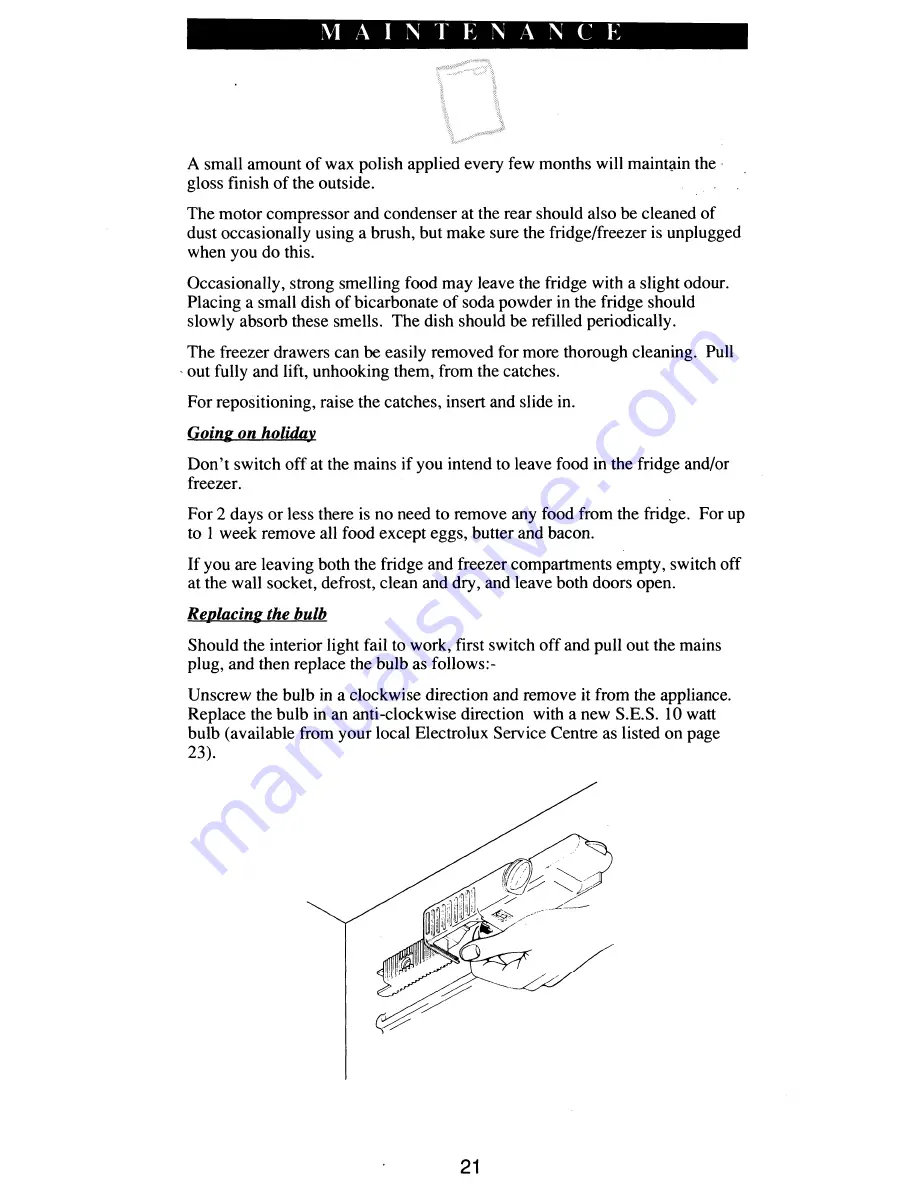 Electrolux TR5030 Linea Instruction Book Download Page 21