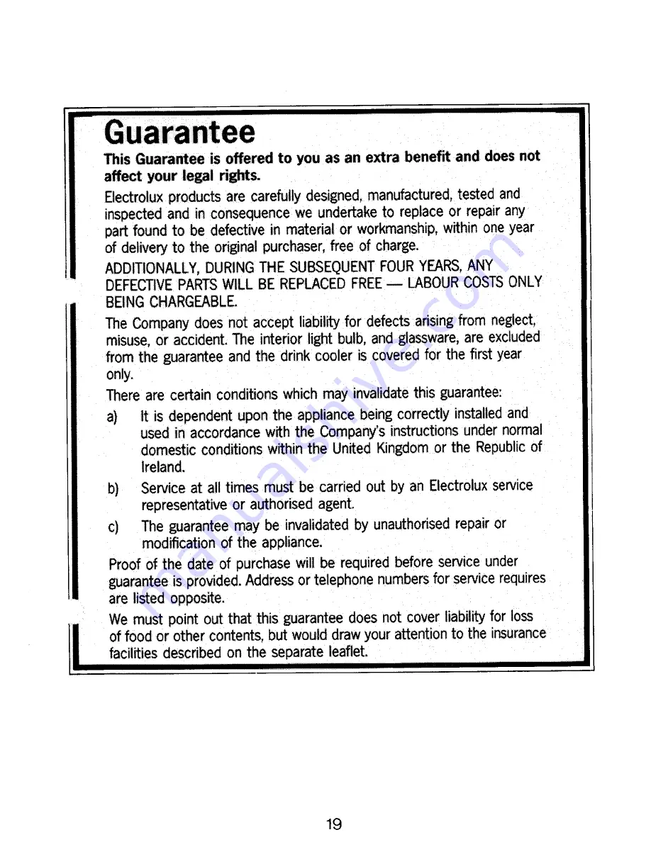 Electrolux TR926 User Handbook Manual Download Page 19