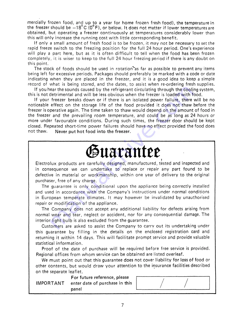 Electrolux U04454 Installation And Use Manual Download Page 7