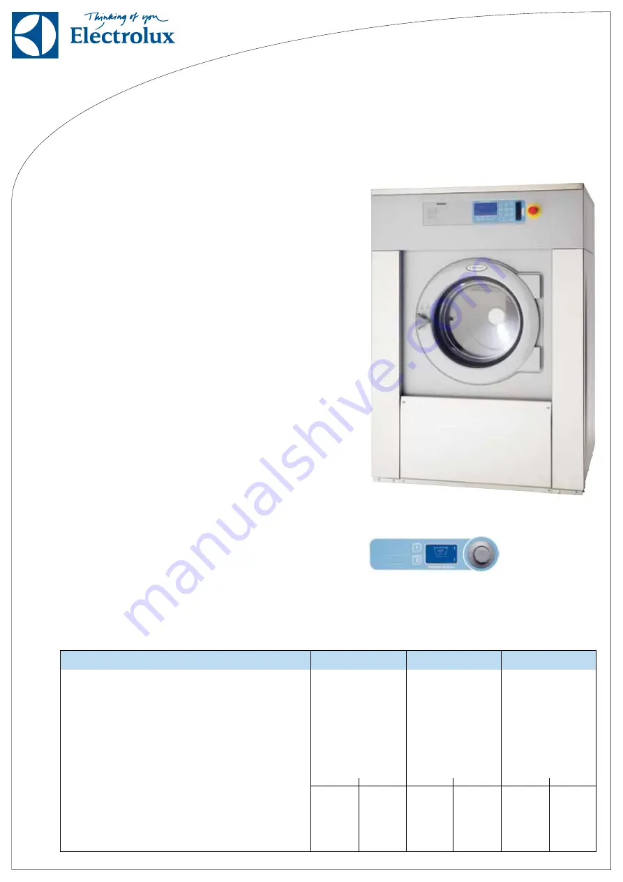 Electrolux W4130H Specifications Download Page 1