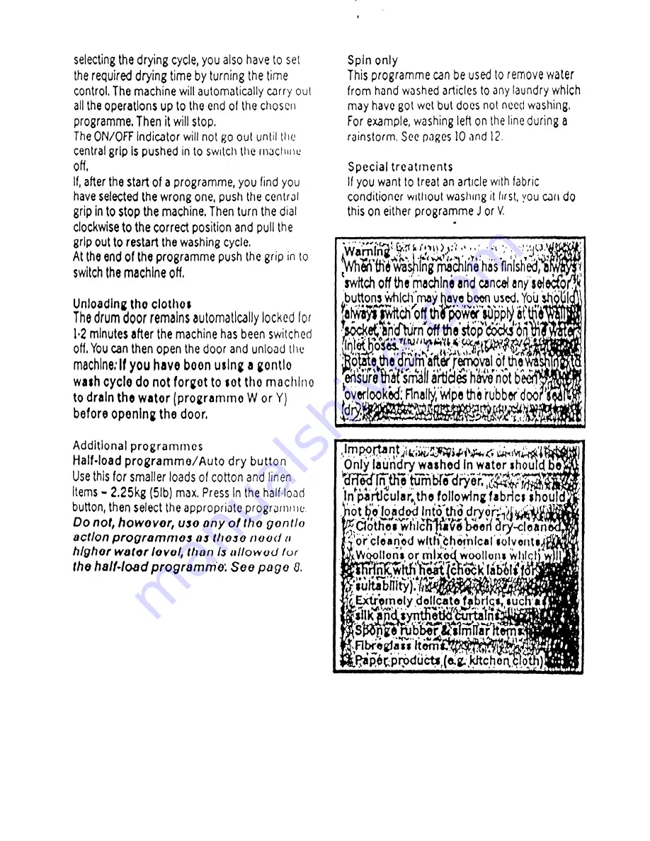 Electrolux WD1034 User Handbook Manual Download Page 16