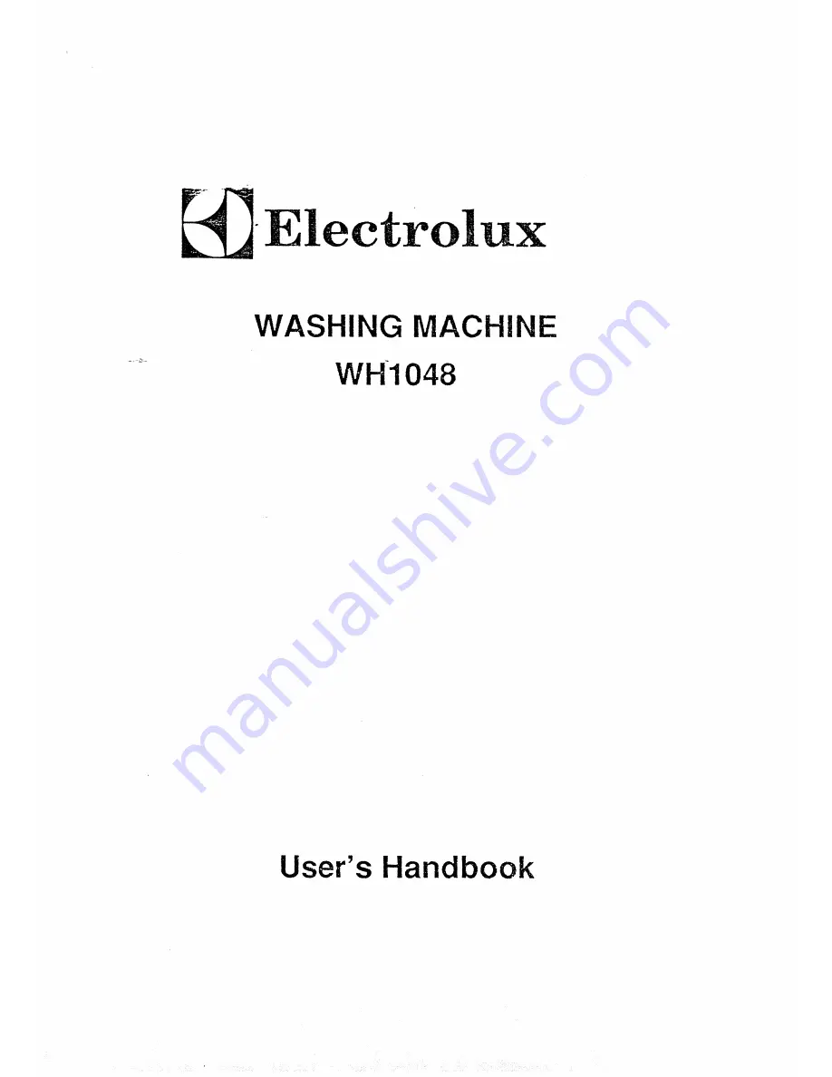 Electrolux WH1048 User Handbook Manual Download Page 1