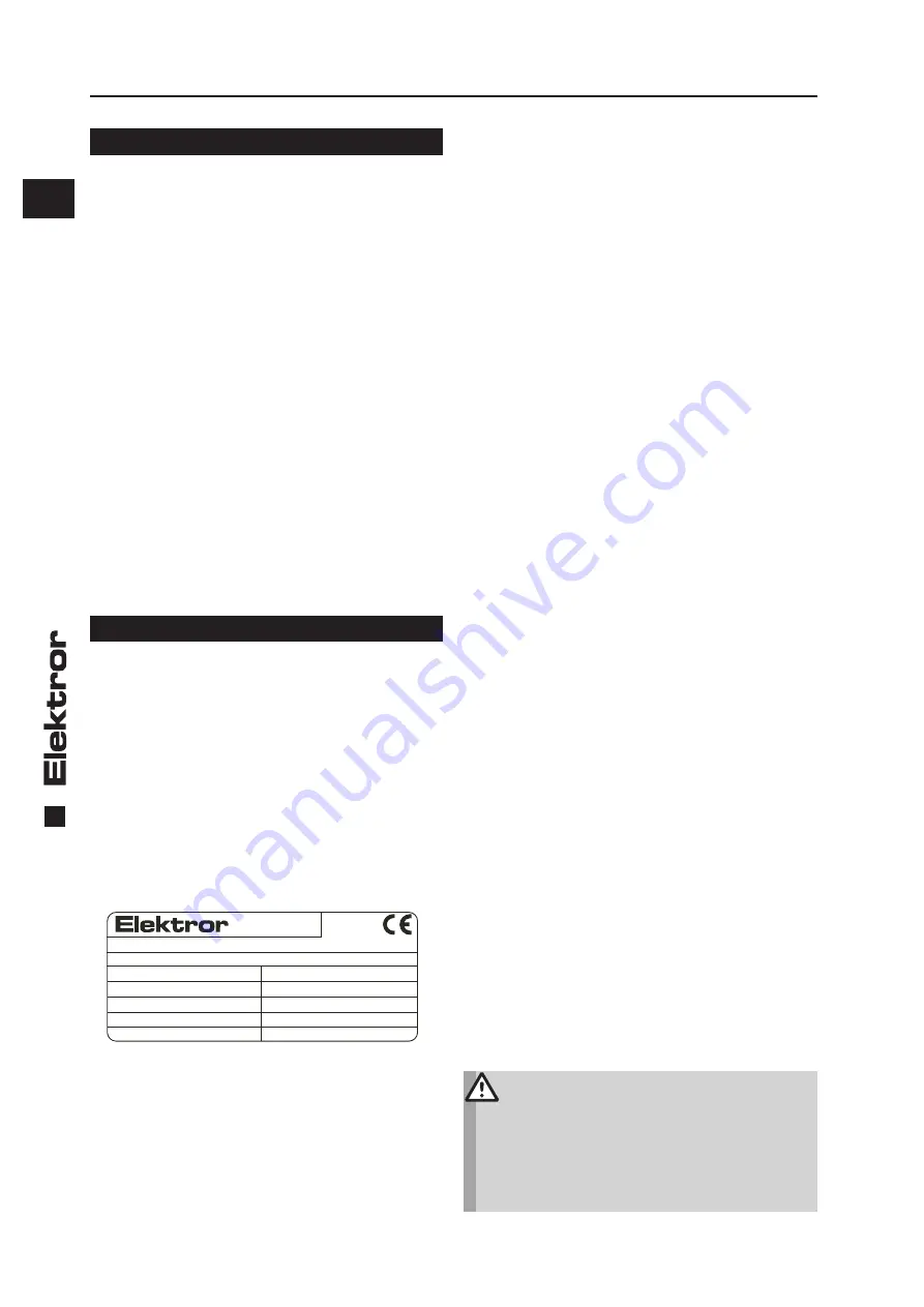 Elektror 1SD 210 Operating And Assembly Instructions Manual Download Page 10