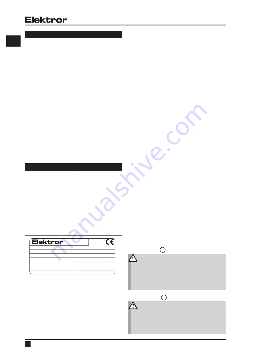 Elektror A-HP Operating And Assembly Instructions Manual Download Page 10