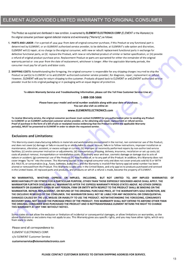 Element ESB205 Instruction Manual Download Page 15