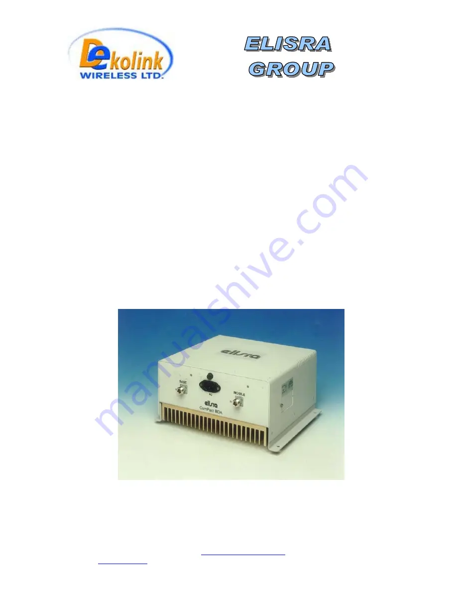 Elisra MW-CBDA SERIES 10W-80-A Installation And Operating Instructions Manual Download Page 1