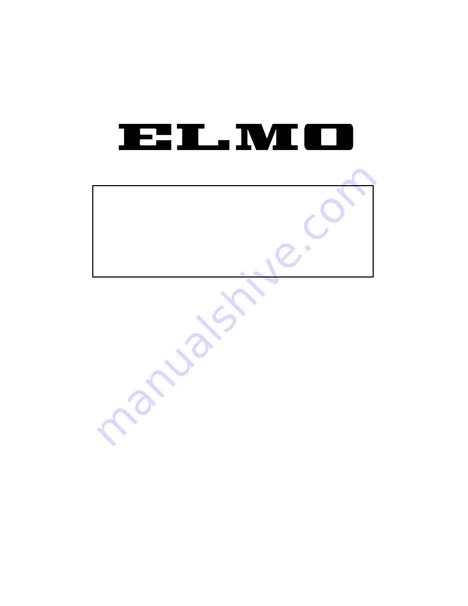 Elmo Network Pan-Tilt-Zoom Camera PTC-201C IP Instruction Manual Download Page 1