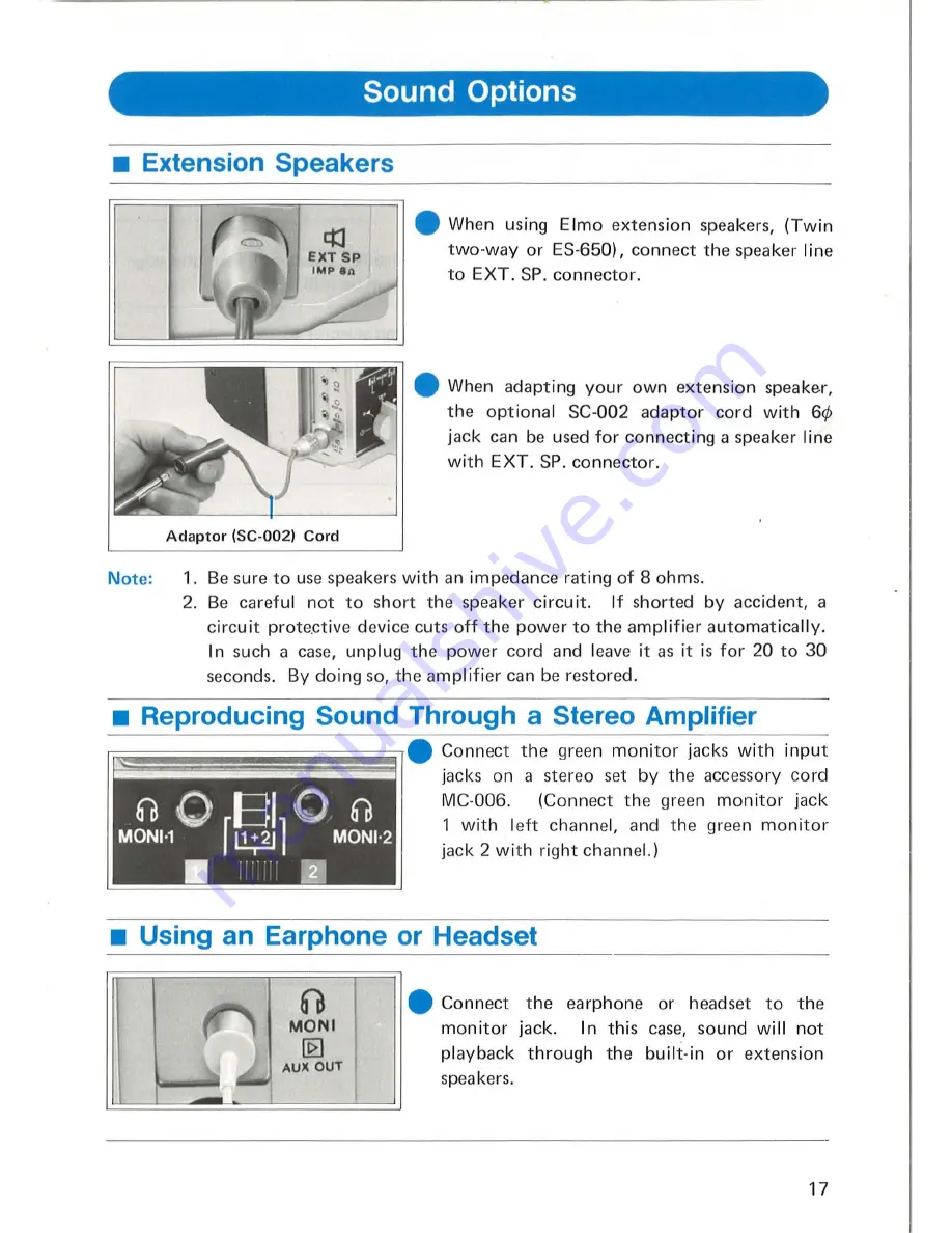 Elmo ST-600D Instruction Manual Download Page 19