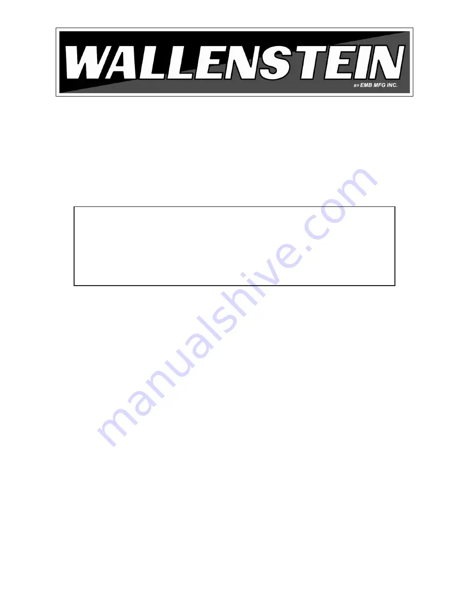 EMB WALLENSTEIN MX25 Assembly & Instruction Manual Download Page 1