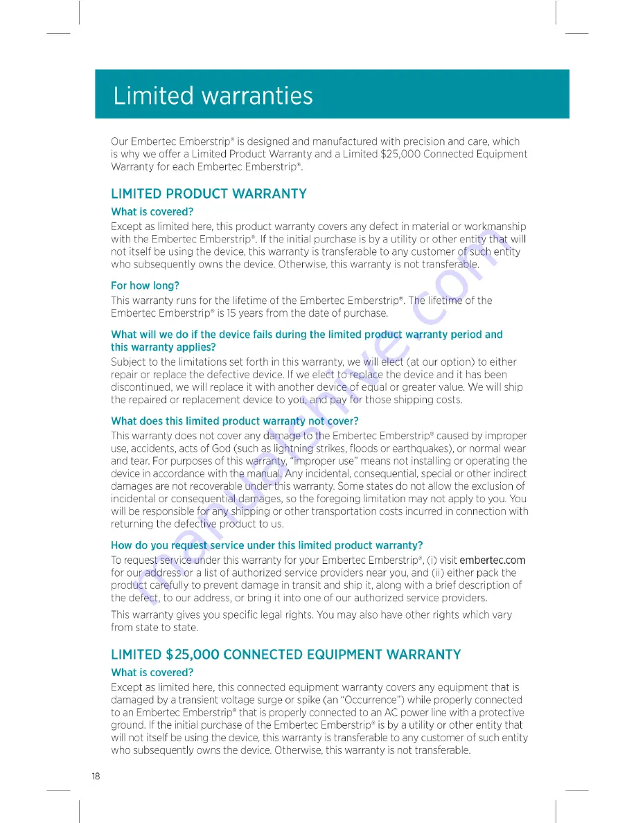 Embertec Emberstrip 8AV plus User Manual Download Page 18