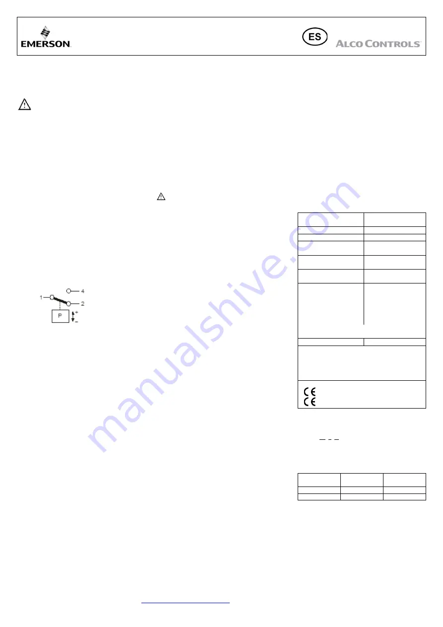 Emerson Alco Controls CS1 Series Operating Instruction Download Page 4