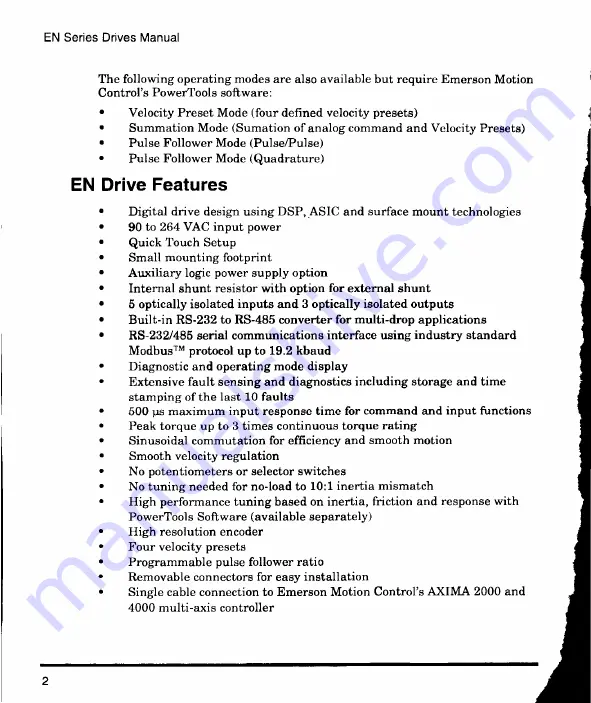 Emerson Control Techniques EN-204 Installation Manual Download Page 14