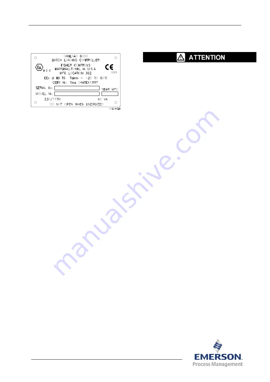 Emerson DanLoad 6000 Safe Use Instructions Download Page 15