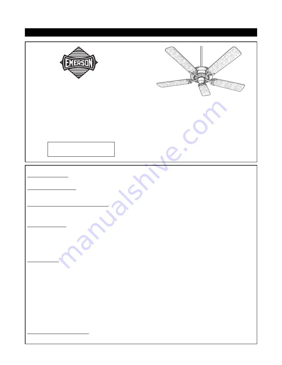 Emerson DESIGNER REMOTE CF759AB00 Owner'S Manual Download Page 1