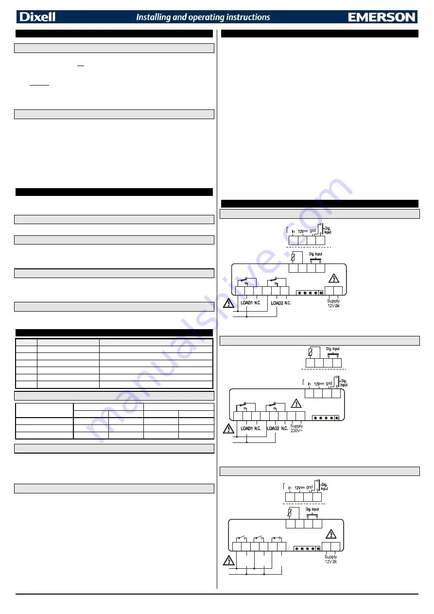 Emerson Dixell XT130C Installing And Operating Instructions Download Page 3