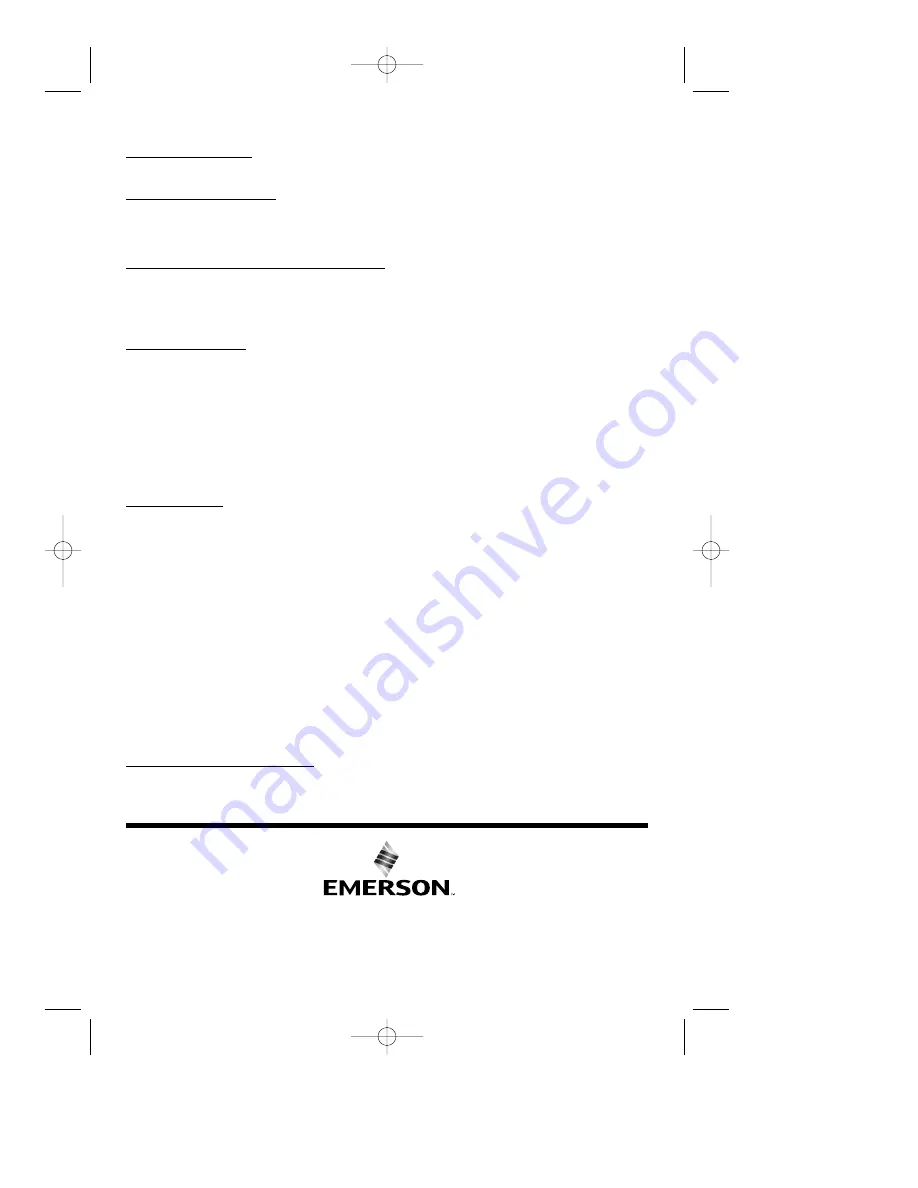 Emerson HIGHPOINTE CF205BS00 Скачать руководство пользователя страница 20