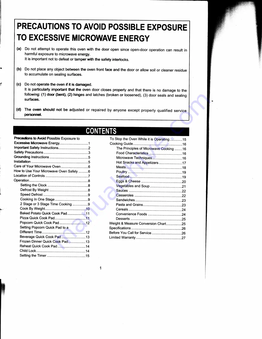 Emerson MW8119S8 Owner'S Manual Download Page 2