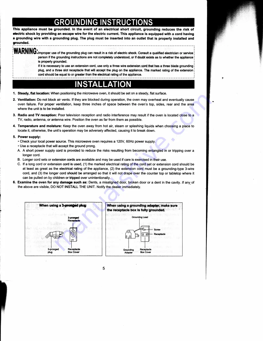 Emerson MW8119S8 Owner'S Manual Download Page 6