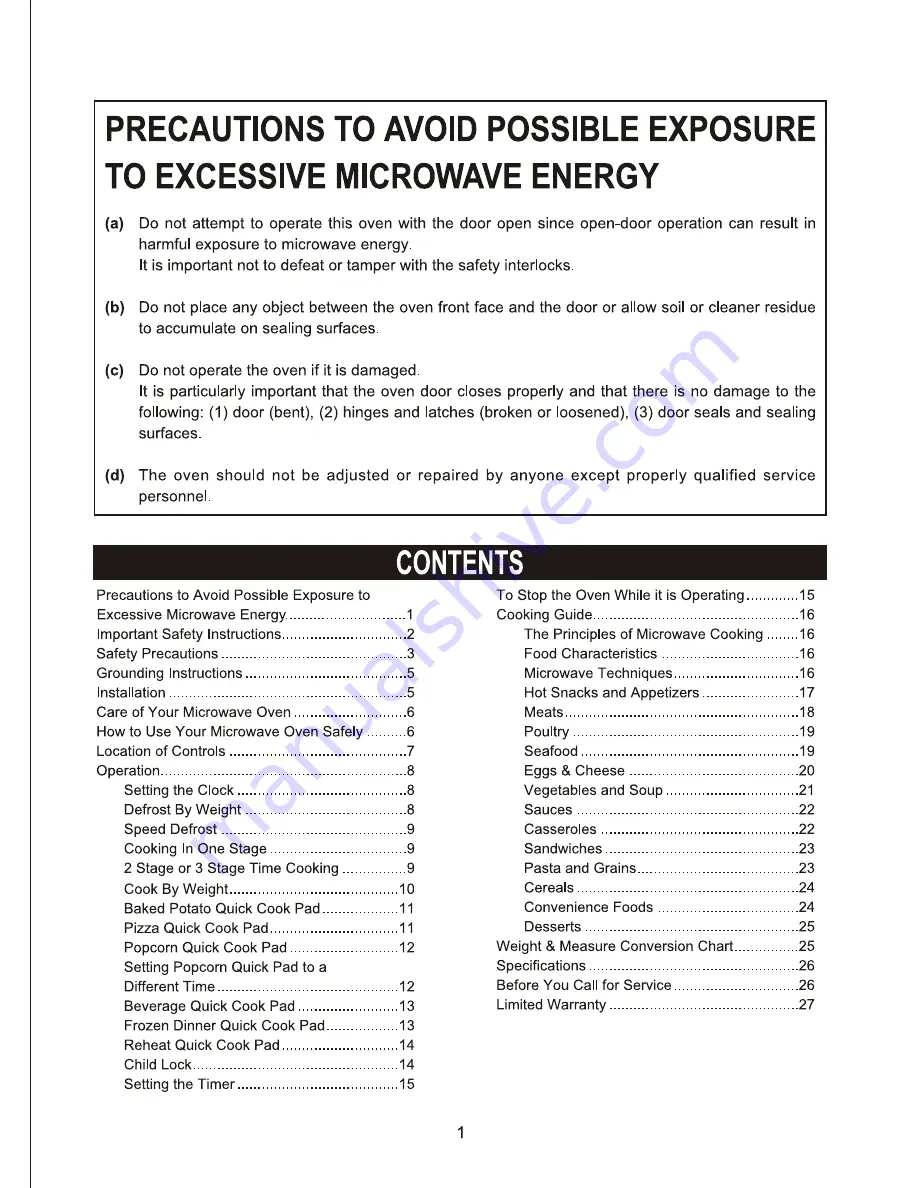 Emerson MW8774SL Owner'S Manual Download Page 2