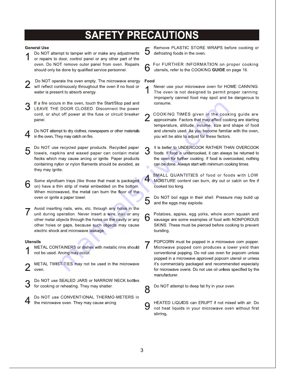 Emerson MW8774SL Owner'S Manual Download Page 4