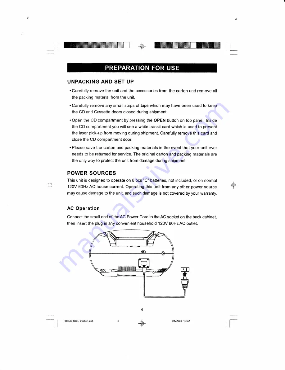 Emerson PD6559BL Owner'S Manual Download Page 5