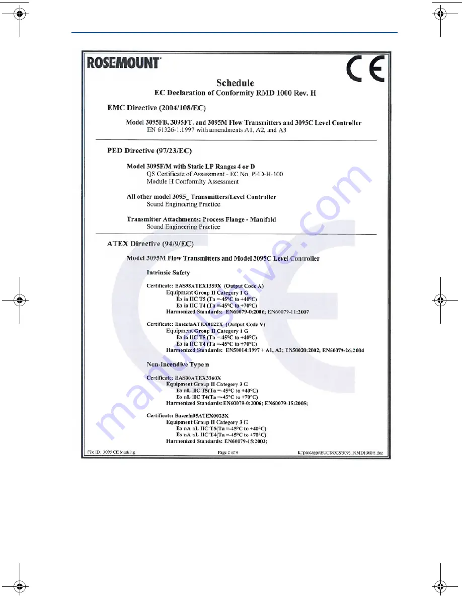 Emerson Rosemount 3095FC MultiVariable Quick Start Manual Download Page 13