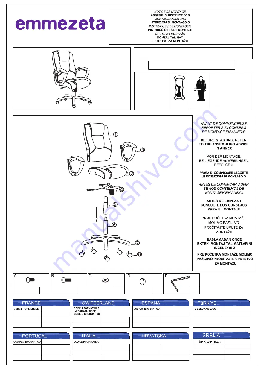 Emmezeta BT-9621H-2 Assembly Instructions Manual Download Page 1