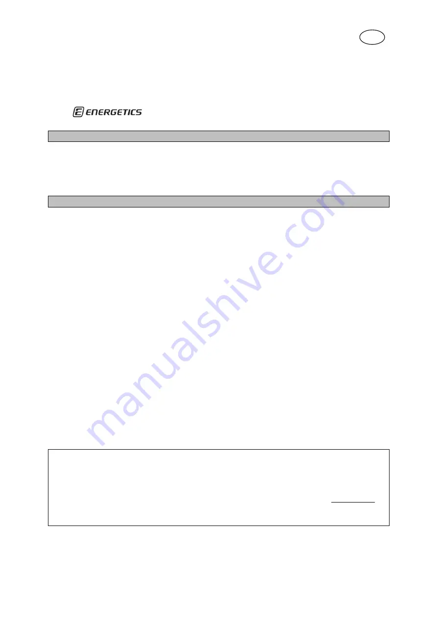 Energetics XT 1090 A25 Manual Download Page 3