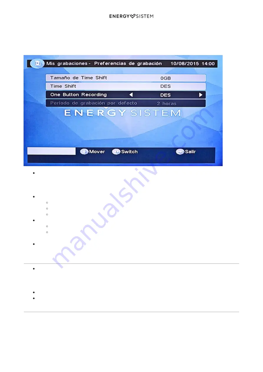 ENERGY SISTEM TDT SD3 User Manual Download Page 20