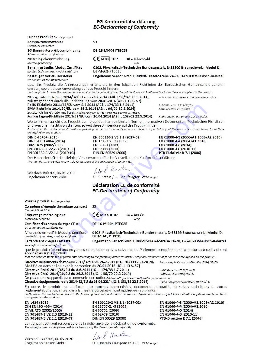 engelmann microCLIMA CH-T2-18768-00 Installation And Operating Instructions Manual Download Page 70