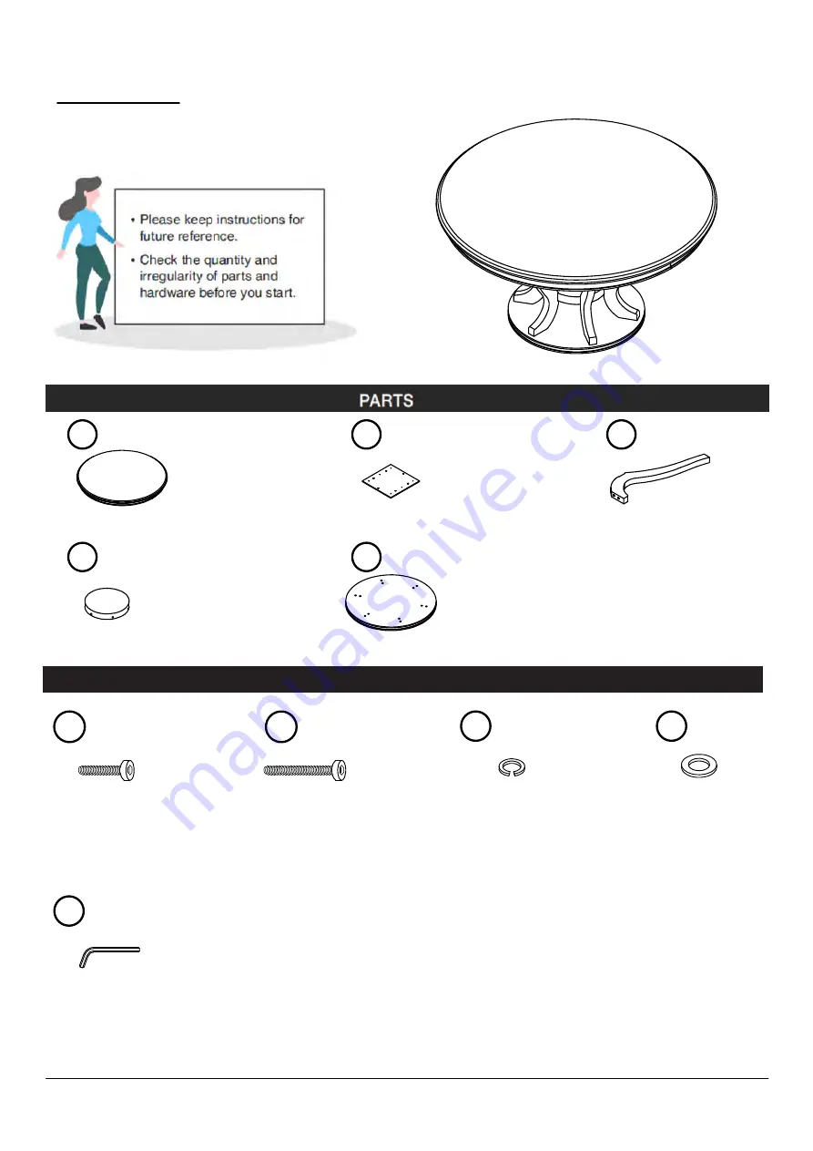 Enitial Lab Furniture of America CM3353RT Assembly Instructions Manual Download Page 5